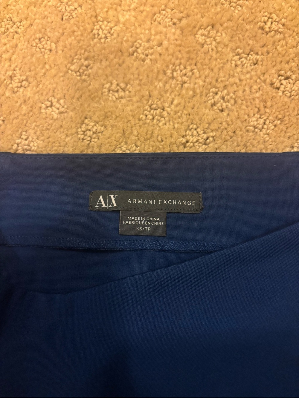 Armani Exchange Navy Blue mini skirt side zip XS